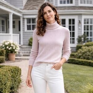 Alex Marie 100% Cashmere Turtleneck Sweater Size S Blush Pink